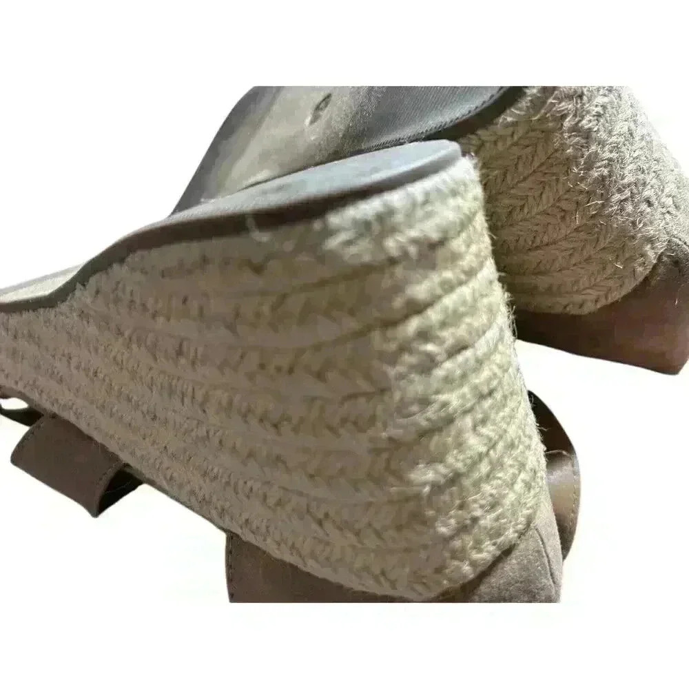 Hot tomato 9.5 wedge sandals Open Toed Camel Swede - Picture 12 of 12